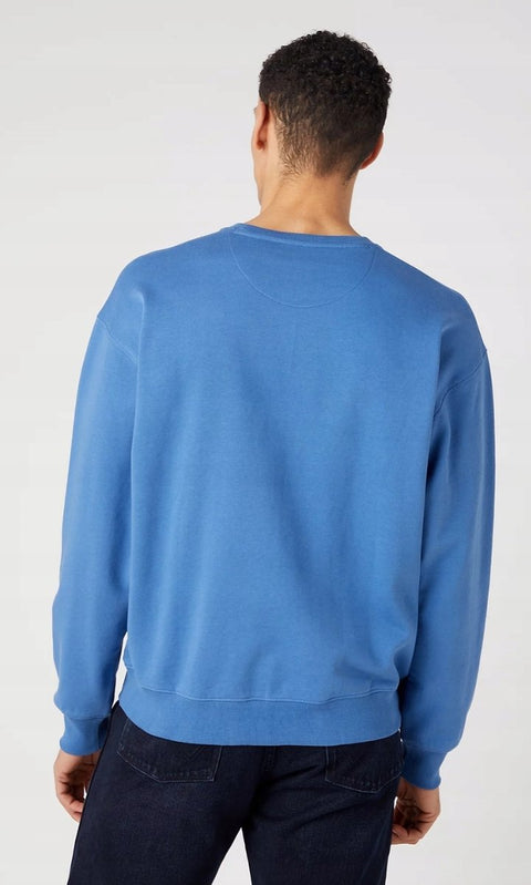 Wrangler Men's Federal Blue Logo Crew Neck Long Sleeve Sweatshirt | Wrangler In Lebanon