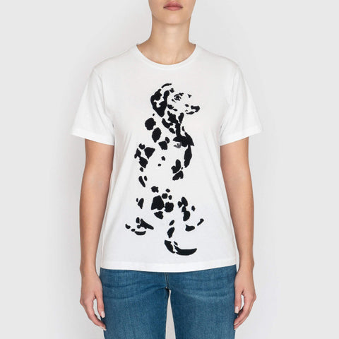 Emporio Armani Women's White A flocked Dalmatian T-shirt | Emporio Armani in Lebanon