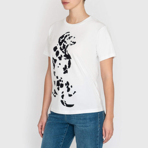 Emporio Armani Women's White A flocked Dalmatian T-shirt | Emporio Armani in Lebanon