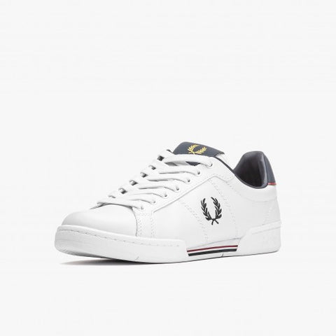 Fred Perry Men's White & Navy Leather Sneakers | Fred Perry In Lebanon