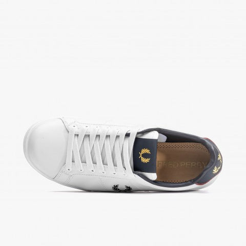 Fred Perry Men's White & Navy Leather Sneakers | Fred Perry In Lebanon