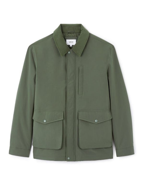 Celio Men's Olive Green Lightweight Utility Field Jacket|Celio In Lebanon