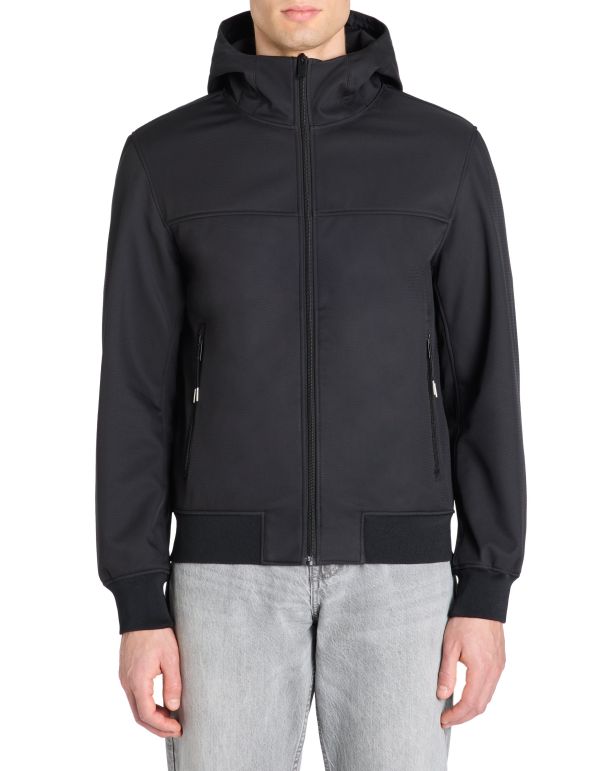 Celio Men's Black Softshell Zip-Up Hooded Jacket | Celio In Lebanon