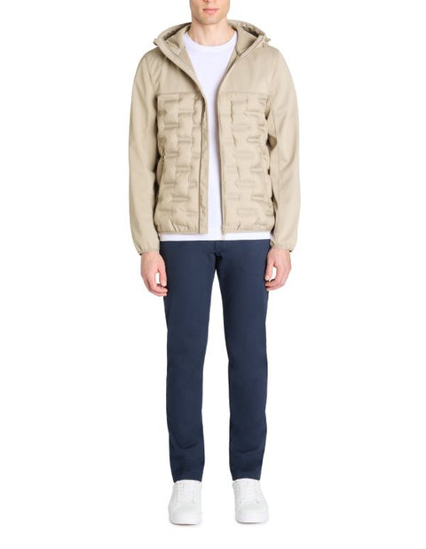 Celio Men's Beige Softshell Down Hooded Jacket | Celio In Lebanon