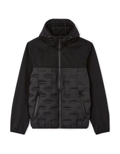 Celio Men's Black Softdown Hooded Jacket |Celio In Lebanon