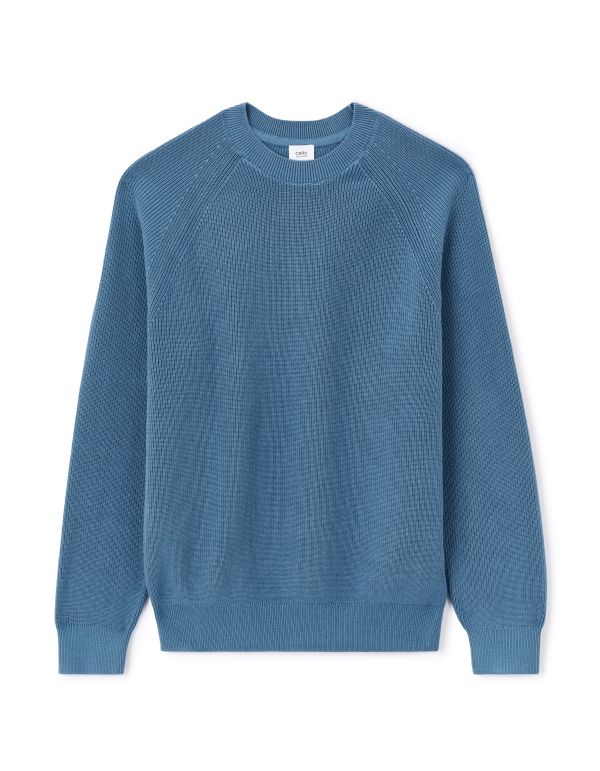 Celio Men’sBlue Textured Knit Sweater | Celio in Lebanon