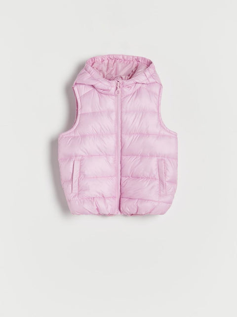Reserved Girl's Baby Pink Puffer Hooded Vest |Reserved In Lebanon