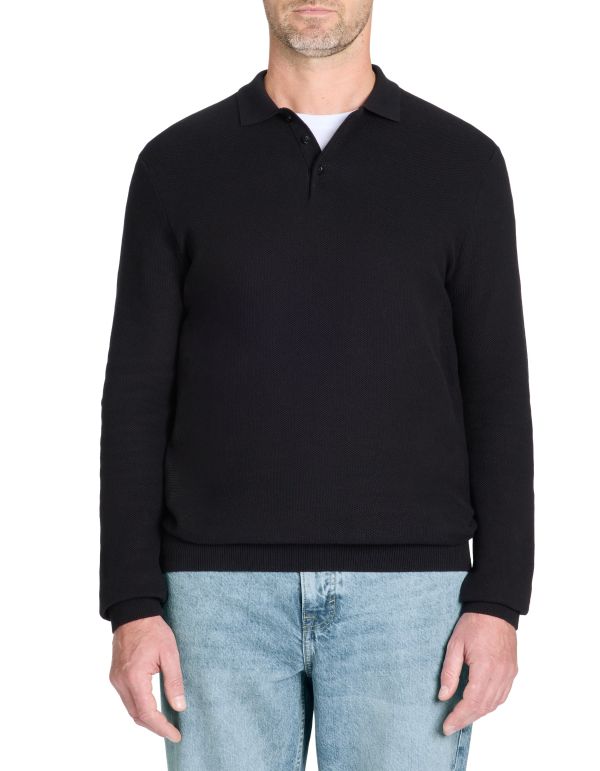 Celio Men's Black Polo Neck Long Sleeve Blouse|Celio In Lebanon