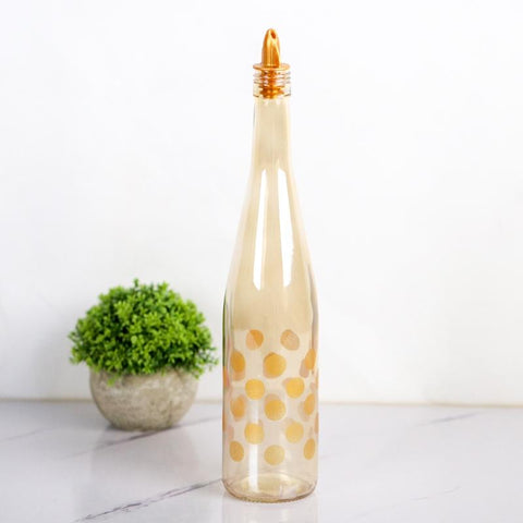 Sigma Glass Yellow Transparent Polka Dot Oil & Vinegar Bottle | Sigma Glass In Lebanon