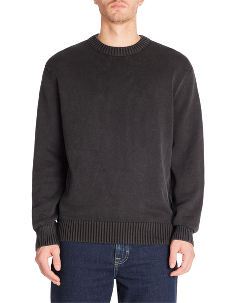 Celio Men's Washed Navy Crew Neck Sweater | Celio In Lebanon