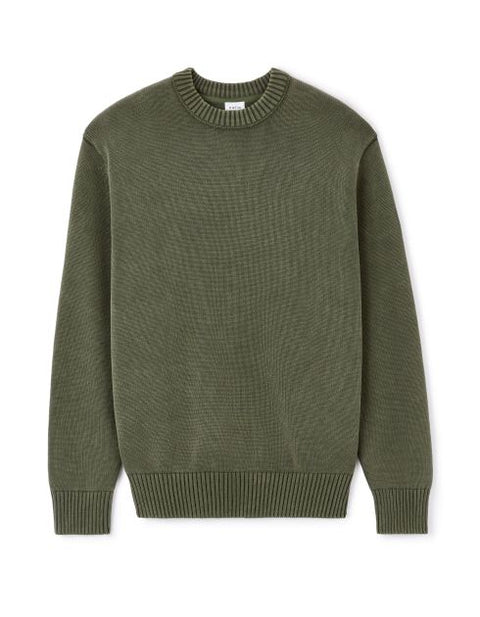 Celio Men's Washed Khaki Lennox Cotton Ribbed Crewneck Sweater|Celio In Lebanon