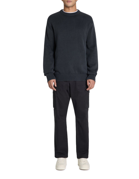 Celio Men's Dark Gray Textured Knit Crewneck Sweater|Celio In Lebanon