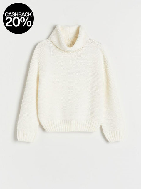 Reserved Boy's Off White Knitted Turtle Long Sleeve Sweater |Reserved In Lebanon