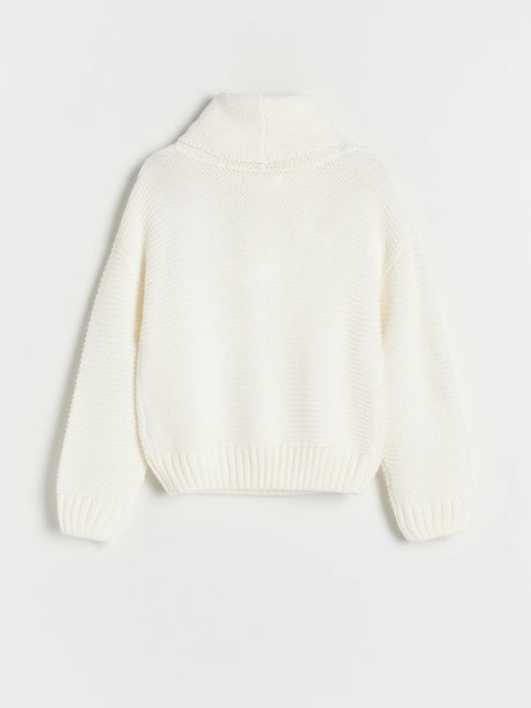Reserved Boy's Off White Knitted Turtle Long Sleeve Sweater |Reserved In Lebanon