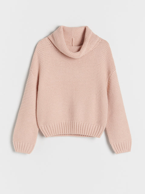Reserved Girl's Dirty Pink Loose Turtleneck Sweater | Reserved In Lebanon