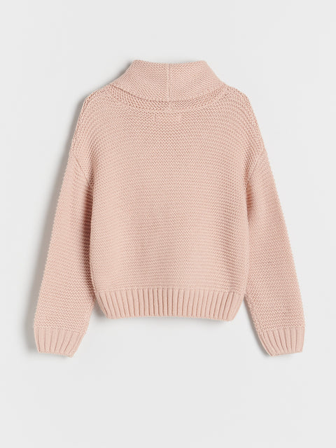 Reserved Girl's Dirty Pink Loose Turtleneck Sweater | Reserved In Lebanon