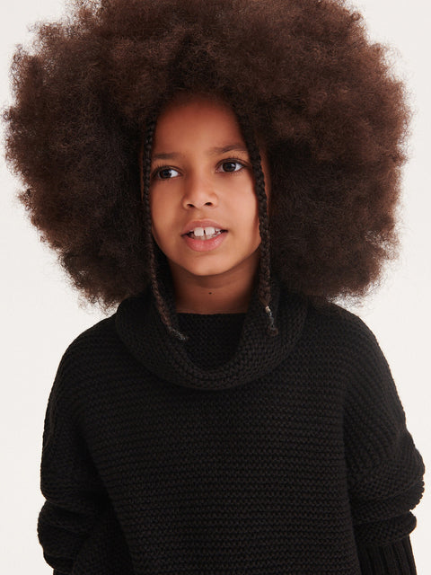 Reserved Girl's Black Loose Turtleneck Sweater | Reserved In Lebanon