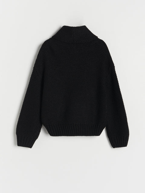 Reserved Girl's Black Loose Turtleneck Sweater | Reserved In Lebanon