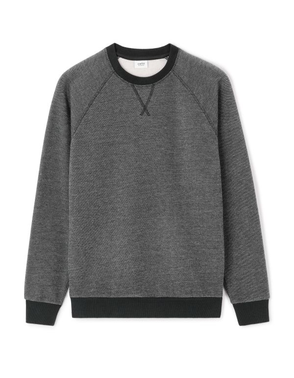 Celio Men's Dark Gray Heather Raglan Sweatshirt|Celio In Lebanon