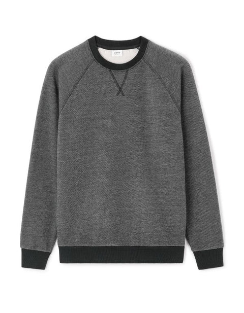 Celio Men's Dark Gray Heather Raglan Sweatshirt|Celio In Lebanon