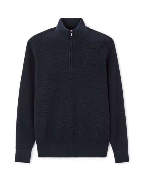 Celio Men's Navy Regular Fit Turtle Neck 1/4 Zip Sweater|Celio In Lebanon