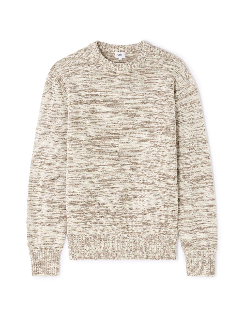 Celio Men's Ecru Marl Knit Crewneck Sweater|Celio In Lebanon