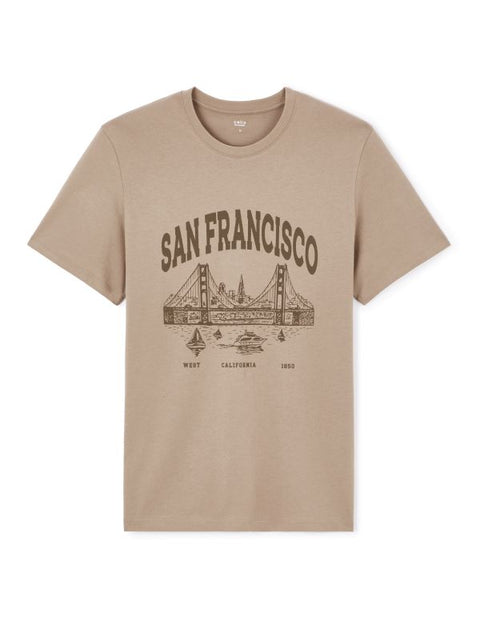 Celio Men's Taupe Graphic T-Shirt | Celio in Lebanon