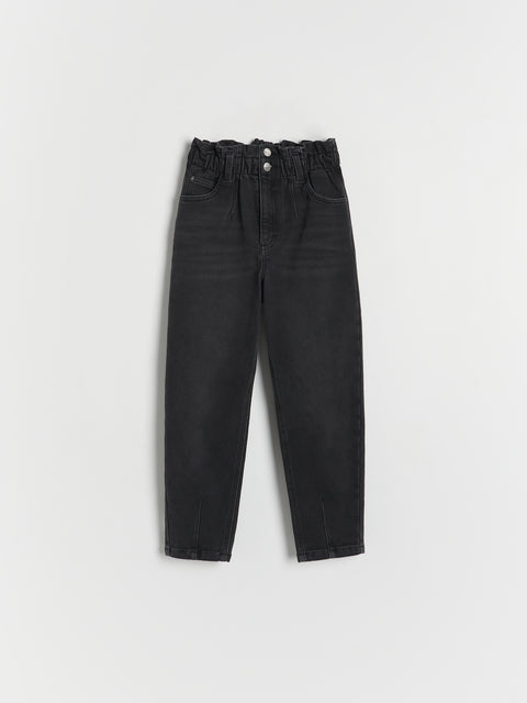Reserved Girl's Washed Black Insulated Baggy Jeans | Reserved In Lebanon