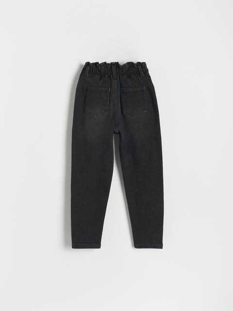 Reserved Girl's Washed Black Insulated Baggy Jeans | Reserved In Lebanon