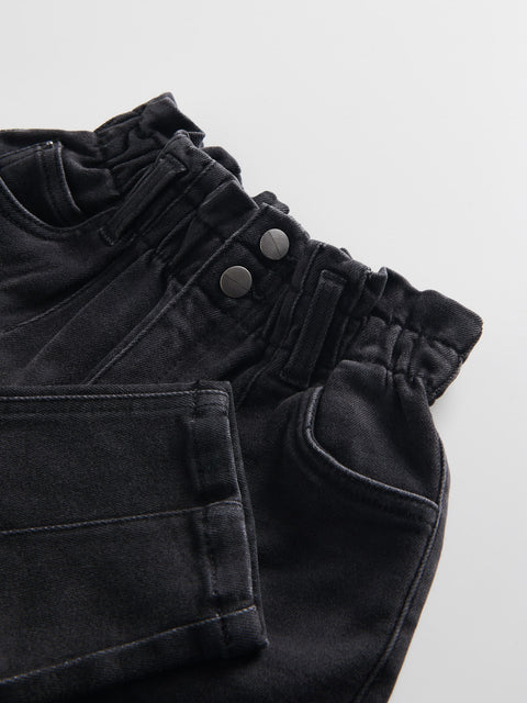 Reserved Girl's Washed Black Insulated Baggy Jeans | Reserved In Lebanon