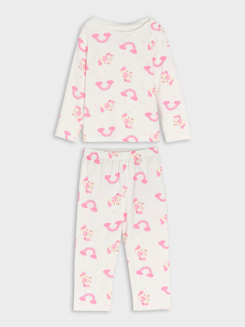 Sinsay Baby Girl's Cream With Rainbow Two piece Pajama set | Sinsay in lebanon