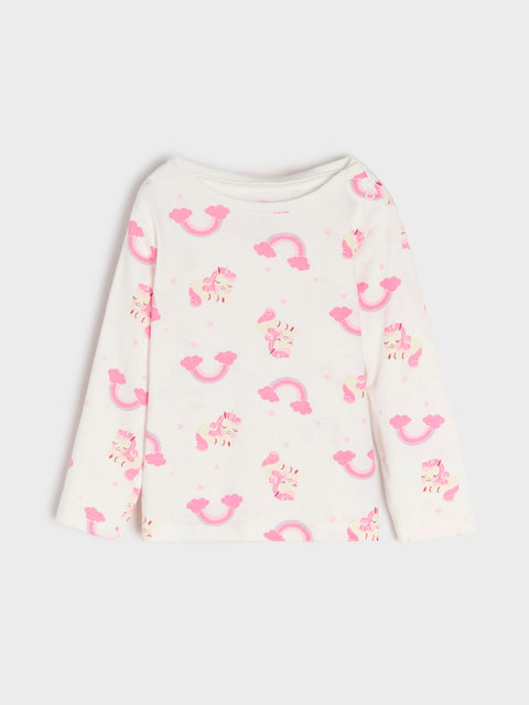 Sinsay Baby Girl's Cream With Rainbow Two piece Pajama set | Sinsay in lebanon