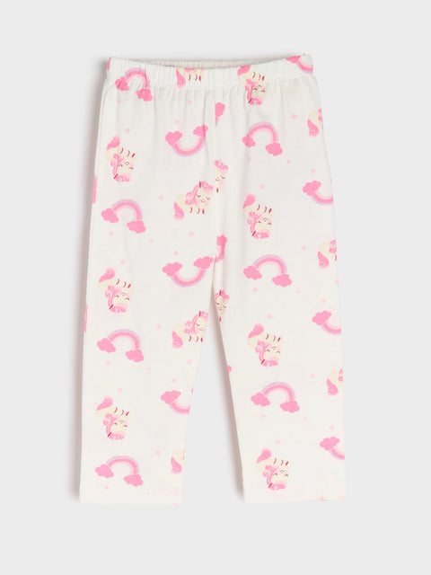 Sinsay Baby Girl's Cream With Rainbow Two piece Pajama set | Sinsay in lebanon