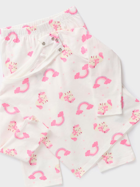 Sinsay Baby Girl's Cream With Rainbow Two piece Pajama set | Sinsay in lebanon