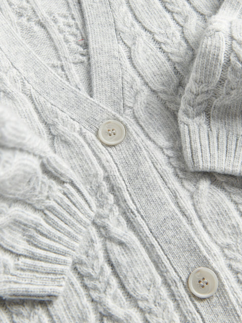 Reserved Girl's Light Grey Decorative Knit Cardigan | Reserved In Lebanon
