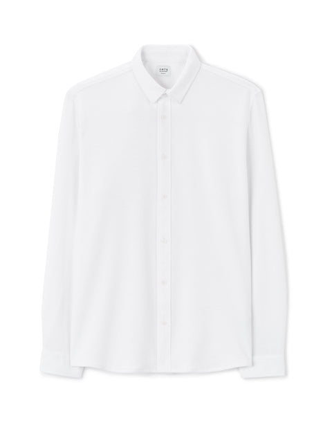 Celio Men's White Regular Fit Jersey Long-Sleeve Shirt | Celio In Lebanon