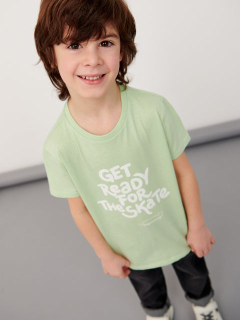 Sinsay Boy's Light Green Printed Short Sleeve T-Shirt | Sinsay In Lebanon