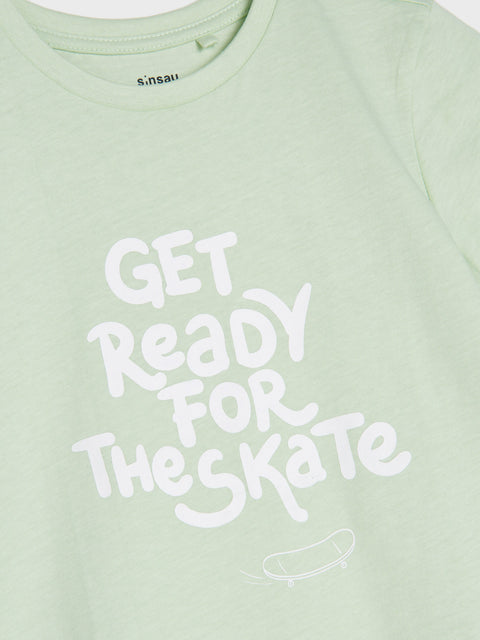 Sinsay Boy's Light Green Printed Short Sleeve T-Shirt | Sinsay In Lebanon