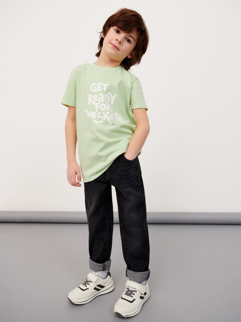 Sinsay Boy's Light Green Printed Short Sleeve T-Shirt | Sinsay In Lebanon