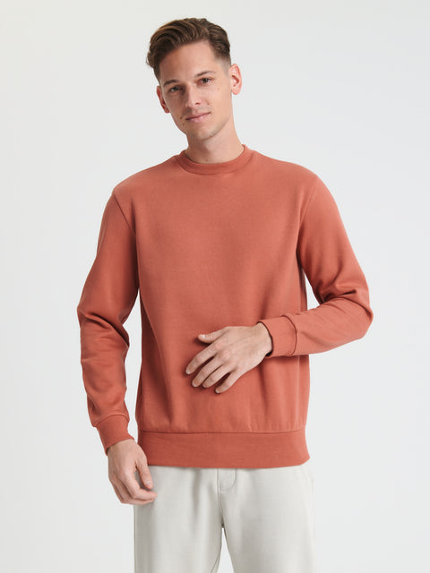 Sinsay Men's Dark Peach Basic Plain Sweatshirt | Sinsay In Lebanon