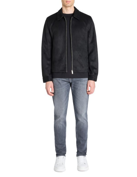 Celio Men's Black faux suede Shirt Collar Jacket|Celio In Lebanon