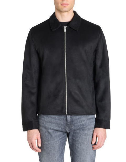 Celio Men's Black faux suede Shirt Collar Jacket|Celio In Lebanon