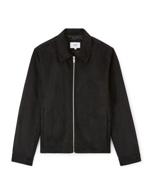 Celio Men's Black faux suede Shirt Collar Jacket|Celio In Lebanon