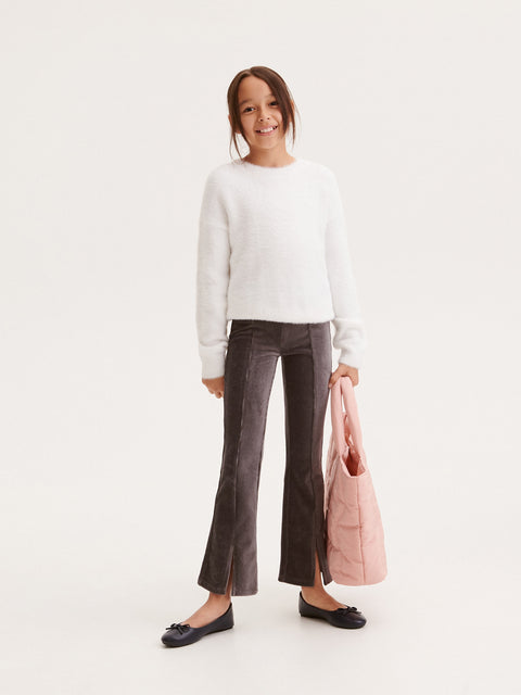 Reserved Girl's White Long-haired Knit Sweater | Reserved In Lebanon