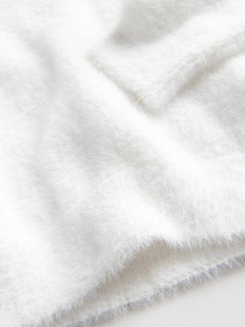 Reserved Girl's White Long-haired Knit Sweater | Reserved In Lebanon