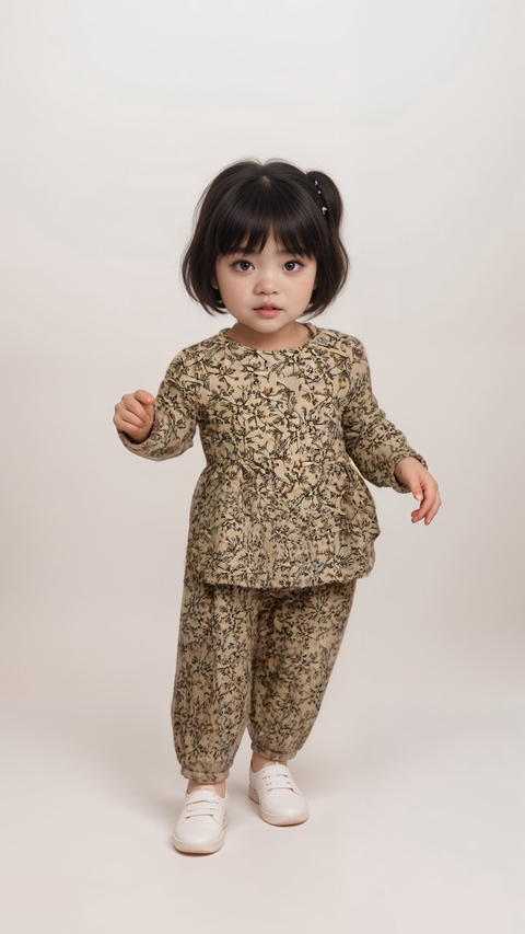 POMPdeLUX Baby Girl Multicolor Long-Sleeve Dress | POMPdeLUX in Lebanon