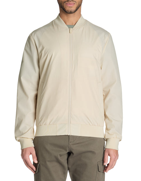 Celio Men's Off White Bomber Collar Jacket | Celio In Lebanon