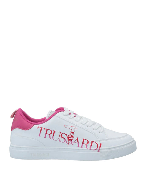 Trussardi Women's White & Pink Cleo Sneakers | Trussardi in Lebanon