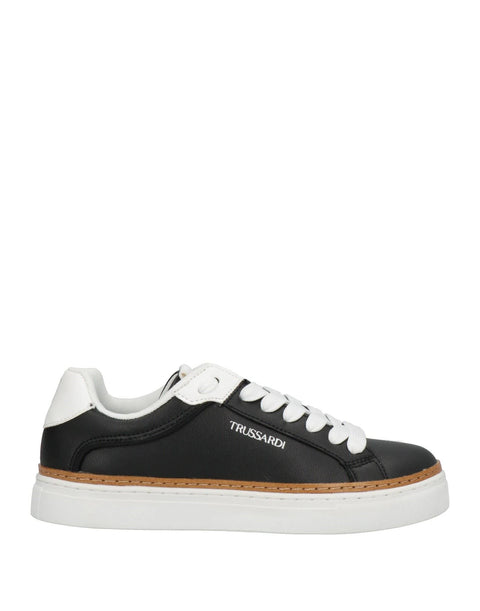 Trussardi Women's Black & White Deja Sneakers | Trussardi in Lebanon
