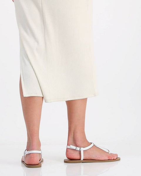 Wild Pair Women's White Krisleyy Flat Sandals | Wild Pair In Lebanon